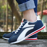 Diego - Retro-Turnschuhe – Weiß Blau Rot