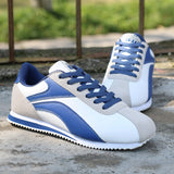 Diego - Retro-Turnschuhe – Weiß Blau Grau