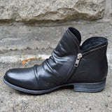 Viannele | lederstiefel mit reißverschluss – Schwarz