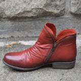 Viannele | lederstiefel mit reißverschluss – Rot