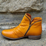 Viannele | lederstiefel mit reißverschluss – Gelb