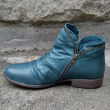 Viannele | lederstiefel mit reißverschluss – Blau
