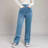 Nina | Elastische Hose mit hoher Taille – Hellblau