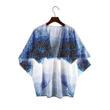 Bluse Sonnenschutz Strickjacke Schal – Blau