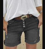 Elyndra – Hochwertige, stylische Jeansshorts – Schwarz