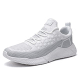 Flexon – Orthopädischer Herren-Sneaker mit Komfortstrick – Weiß-grau