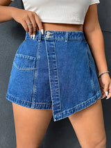 Orlithia – Stylischer Baumwoll-Jeansrock – Blau