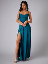 Alvaree – Elegantes Maxikleid aus Satin – Blau
