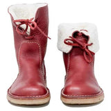 Elodie – faltbare damenstiefel aus leder – Rot