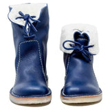 Elodie – faltbare damenstiefel aus leder – Blau