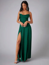 Alvaree – Elegantes Maxikleid aus Satin – Grün