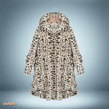 Teddyjacke – mit knöpfen und kapuze – Heller Leopard
