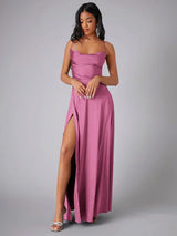 Alvaree – Elegantes Maxikleid aus Satin – Rosa