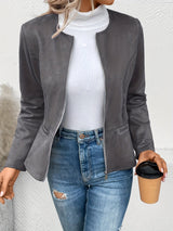 Maxima | Slim Fit Jacke mit Reißverschluss – Dunkelgrau