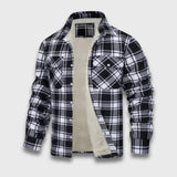Levin | Stilvolle Fleecejacke mit Karomuster – Schwarz