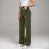 Nina | Elastische Hose mit hoher Taille – Grün