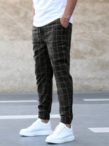 Henry - Elegante Hose mit Gittermuster – Schwarz