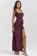 Laila | Bequemes kleid – Burgundisch