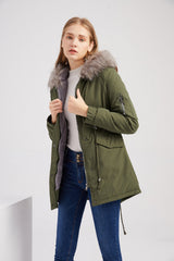 Warmer Damenparka mit Kapuze – Grün