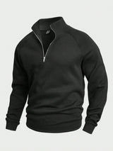Benno | Half-Zip Pullover mit weichem Innenfutter – Schwarz