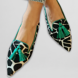 Isa | Spitz zulaufende Loafer – Grün