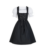 Damen Dirndl Kleid mit modernem Design | Festliches Trachtenkleid in Midilänge – Schwarz