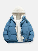 Warme Damen Winterjacke mit Reißverschluss | Mit Kapuze – Blau