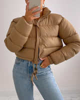 Damen Übergangsjacke Kurz Jacke | Mit Kapuze Wintertauglich – Khaki