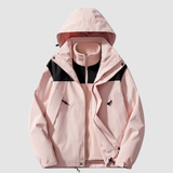 Damen Jacke | dreiteilige Ausführung mit klarer Linienstruktur – Rosa