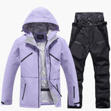 Zweiteiliges Ski Set für Unisex – Lila / Schwarz