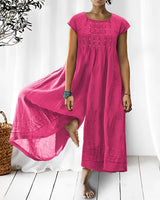 Claudia - Stilvoller kurzärmeliger Jumpsuit für Damen – Rosa 2