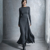 Joeena – Maxikleid Mit Seitlichem Knoten – Grau