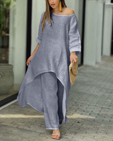 Damen Bequemes Trendiges Freizeitset | Sommerlich – Grau
