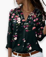 Damen Lässige Druckbluse | Zeitloser Stil – Schwarz