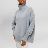 Stefanie™ | Strickpullover mit Rollkragen – Grau