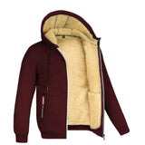 TOMMY - Kapuzenpullover mit Reißverschluss aus Fleece – Burgund