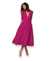 Damen Elegantes Festliches Kleid | Ärmellos Maxi – Heißes Rosa