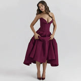 Larissa | Damen Korsett Midi Kleid Besondere Anlässe – Korsett Midi Elegant 2026 – Weinrot Laarni