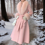 Sera - Eleganter Warmer Wintermantel – Rosa