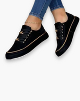 Damen Bequeme Sneakers | Unterstützendes Design – Schwarz