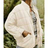 Damen Warme Reißverschluss Jacke – Aprikose
