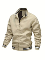 Stanton - Lässige Stehkragen Zip Up Jacke – Kaki