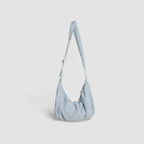 Puffer Schultertasche Damen – Vegane Leder Hobo Bag mit Reißverschluss – Baby blau