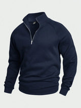 Mathias | Lässiger Pullover mit halbem Reißverschluss 1+1 Gratis – Blau