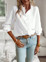 Fayline | Gestreifte Bluse mit lässigem Vibe – Weiß