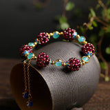 Armband aus Natursteinbeeren – Blau