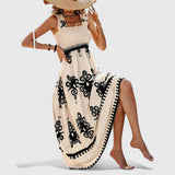 Anne | Langes Boho-Kleid – Creme