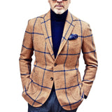 Dario | Herren kariert lässigen Trend Blazer für Männer – Khaki