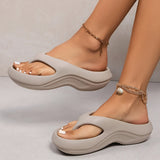 Minimalistische Frauen Flip-Flops Aus EVA – Leichte Strandrutschen Für Sommerdays – Grau