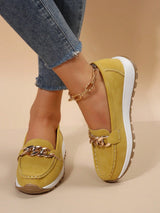 Bequeme Damen-Loafers mit elegantem Metallakzent – Gelb